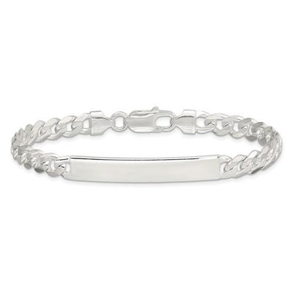 solid sterling silver engravable curb link id bracelet engraved personalized name initials dates