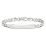 Lade das Bild in den Galerie-Viewer, Solid Sterling Silver Engravable Curb Link ID Bracelet Engraved Personalized Name Initials Dates
