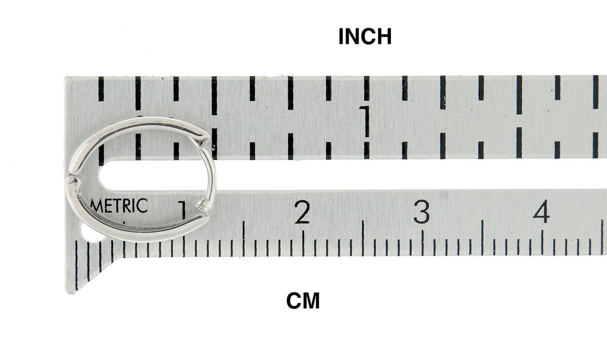 14k white gold small dainty huggie hinged hoop earrings 10mm x 2mm