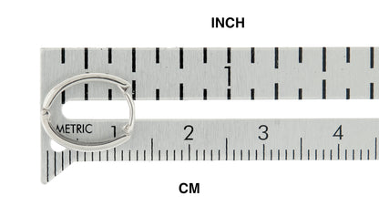 14k white gold small dainty huggie hinged hoop earrings 10mm x 2mm