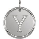 Load image into Gallery viewer, 14K Yellow Rose White Gold Genuine Diamond Uppercase Letter Y Initial Alphabet Pendant Charm Custom Made To Order Personalized Engraved
