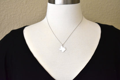 14k 10k yellow rose white gold diamond silver texas tx state map personalized city necklace