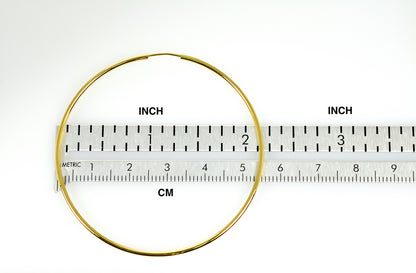14k yellow gold large classic endless round hoop earrings 55mm x 1.5mm