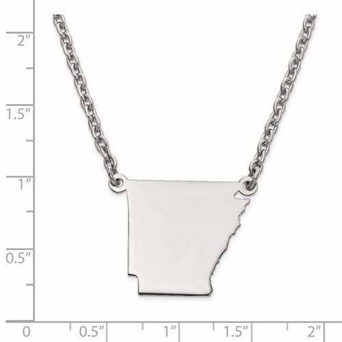 14k gold or sterling silver arkansas ar state necklace personalized monogram