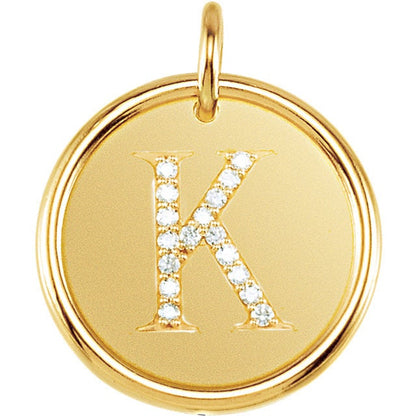 14k yellow rose white gold genuine diamond uppercase letter k initial alphabet pendant charm custom engraved personalized