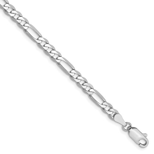 14k white gold 4mm figaro bracelet anklet choker necklace pendant chain