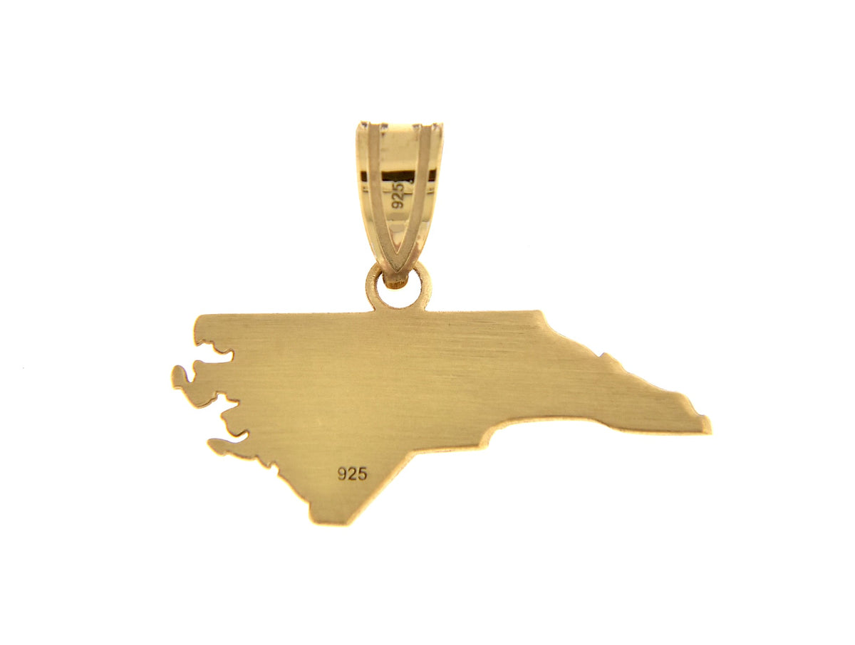 14k gold or sterling silver north carolina nc state map pendant charm personalized monogram
