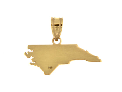 14k gold or sterling silver north carolina nc state map pendant charm personalized monogram