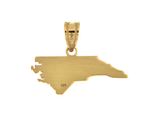 14K Gold or Sterling Silver North Carolina NC State Map Pendant Charm Personalized Monogram