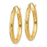 Load image into Gallery viewer, 14K Yellow Gold Diamond Cut Classic Round Hoop Earrings 25mm x 3mm
