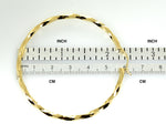 Indlæs billede til gallerivisning 14K Yellow Gold Twisted Modern Classic Round Hoop Earrings 60mm x 3mm
