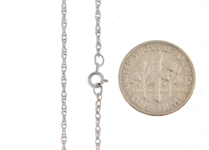 14k white gold 1.15mm cable rope necklace choker pendant chain