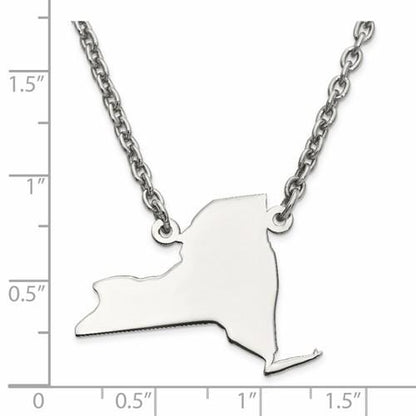 14k gold or sterling silver new york ny state name necklace personalized monogram