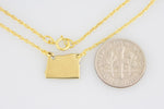 Ladda upp bild till gallerivisning, 14k Gold 10k Gold Silver Oregon OR State Map Necklace Heart Personalized City
