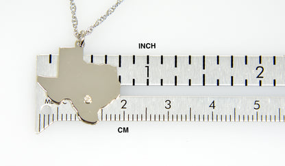 14k 10k yellow rose white gold diamond silver texas tx state map personalized city necklace