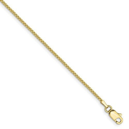 10k yellow gold 1mm box bracelet anklet choker necklace pendant chain