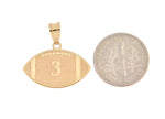 Ladda upp bild till gallerivisning, 14k 10k Gold Sterling Silver Football Personalized Engraved Pendant
