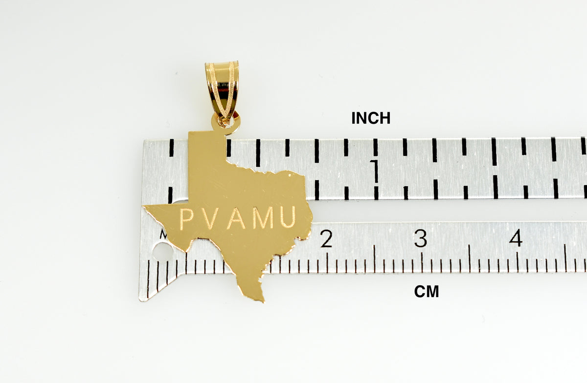 14k gold or sterling silver texas tx state map pendant charm personalized monogram