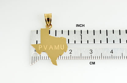 14k gold or sterling silver texas tx state map pendant charm personalized monogram
