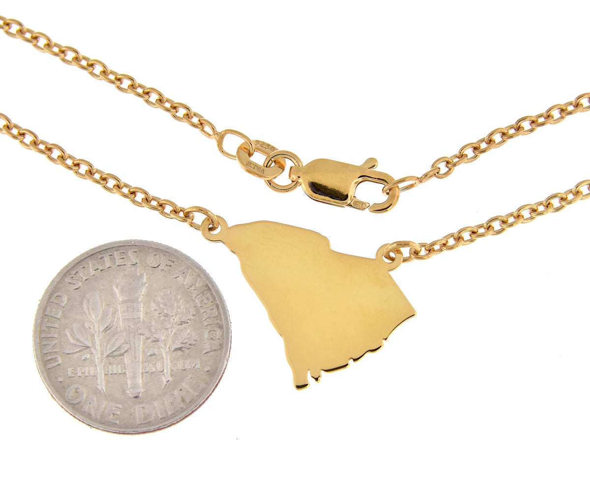 14k gold or sterling silver south carolina sc state name necklace personalized monogram