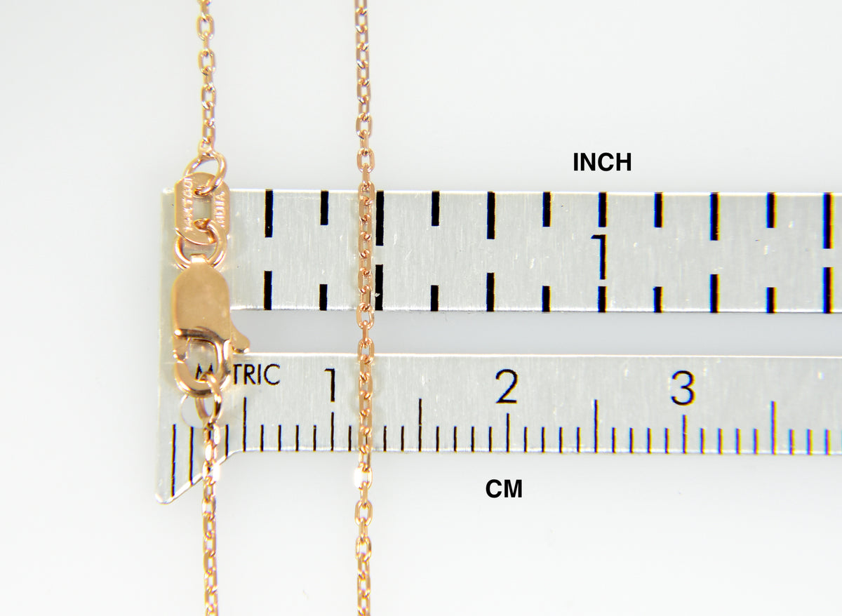 14k rose gold 1mm diamond cut cable bracelet anklet choker necklace pendant chain