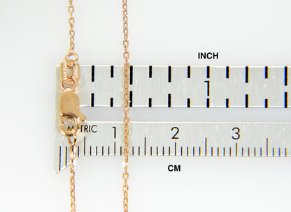 14k rose gold 1mm diamond cut cable bracelet anklet choker necklace pendant chain