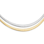 Kép betöltése a galériamegjelenítőbe: Sterling Silver Gold Plated Reversible 3mm to 6mm Graduated Tapered Omega Cubetto Choker Necklace Pendant Chain
