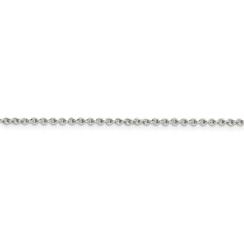 sterling silver rhodium plated 1.95mm cable necklace choker pendant chain
