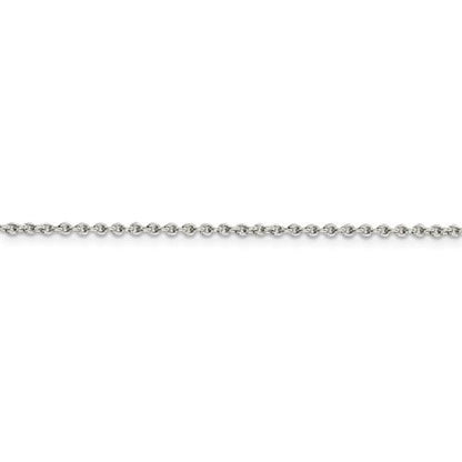 sterling silver rhodium plated 1.95mm cable necklace choker pendant chain