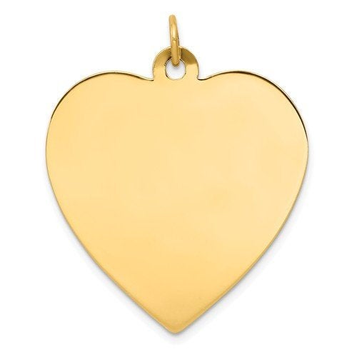 14k yellow gold 27mm heart disc pendant charm personalized monogram engraved