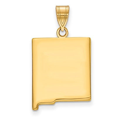 14k gold or sterling silver new mexico nm state map pendant charm personalized monogram
