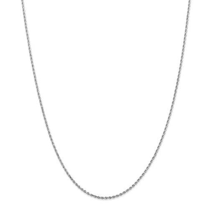 14k white gold 1.5mm diamond cut rope bracelet anklet choker necklace pendant chain