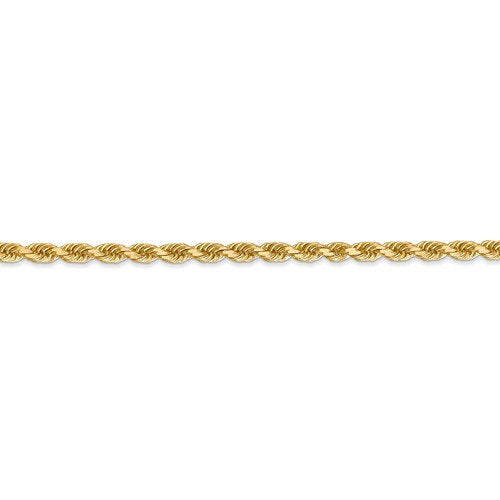 14K Solid Yellow Gold 3.2mm Diamond Cut Rope Bracelet Anklet Choker Necklace Pendant Chain