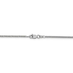 14K White Gold 1.5mm Round Box Bracelet Anklet Choker Necklace Pendant Chain Lobster Clasp