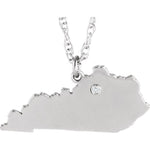 Load image into Gallery viewer, 14k 10k Yellow Rose White Gold Diamond Silver Kentucky KY State Map Personalized City Necklace
