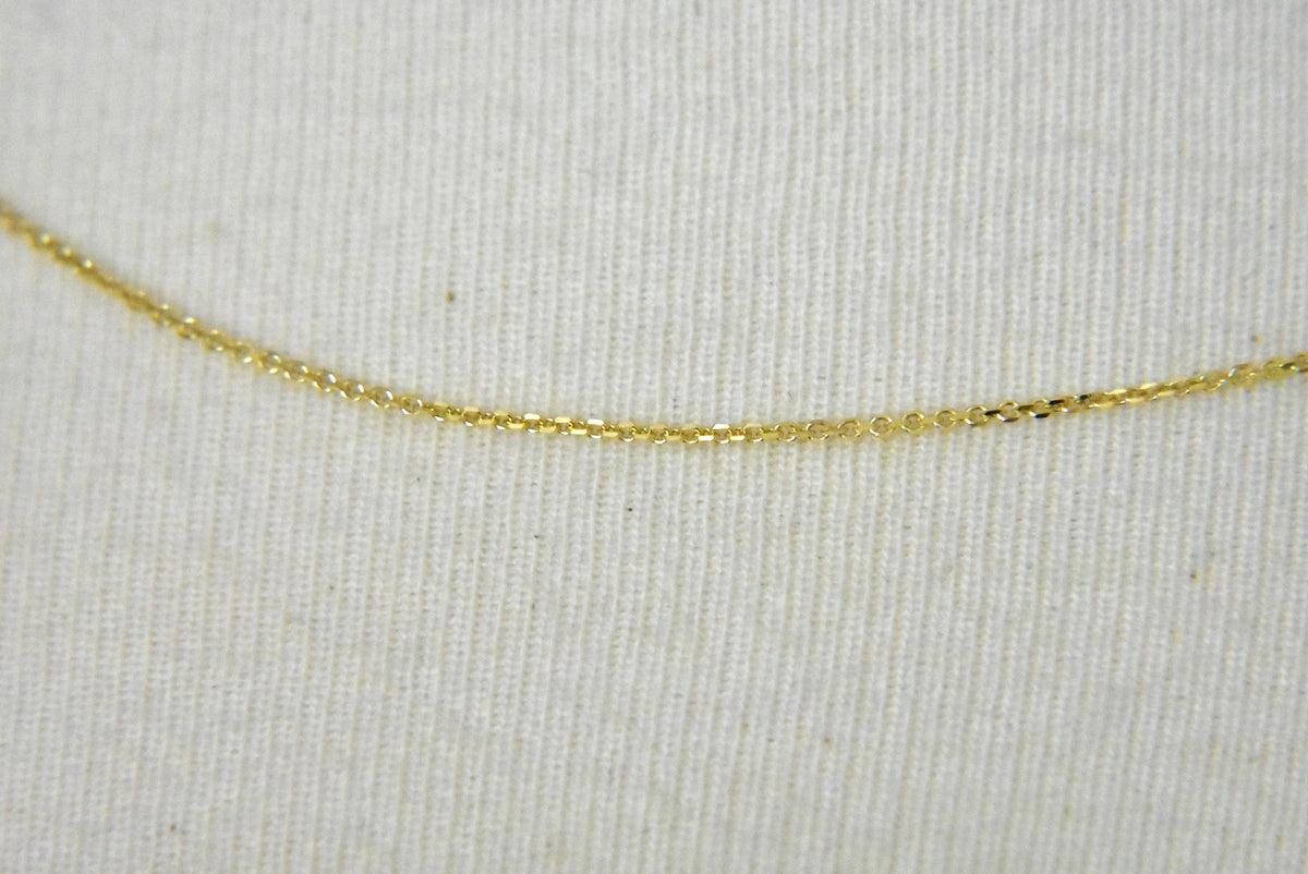 14k yellow gold 0.80mm diamond cut cable bracelet anklet choker necklace chain lobster clasp