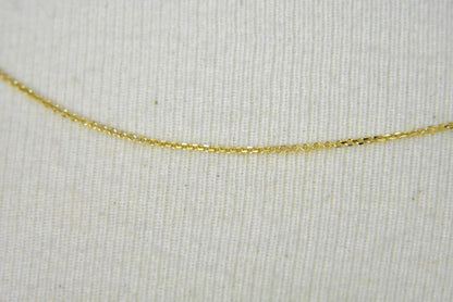 14k yellow gold 0.80mm diamond cut cable bracelet anklet choker necklace chain lobster clasp