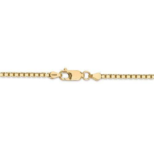 14K Yellow Gold 2.5mm Box Bracelet Anklet Choker Necklace Pendant Chain