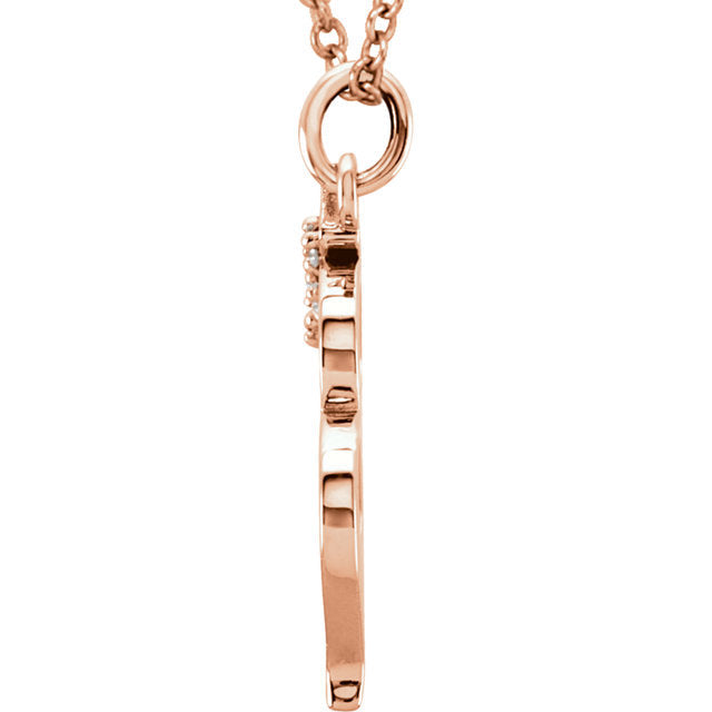 14k yellow rose white gold .025 ctw diamond tiny petite lowercase letter m initial alphabet pendant charm necklace