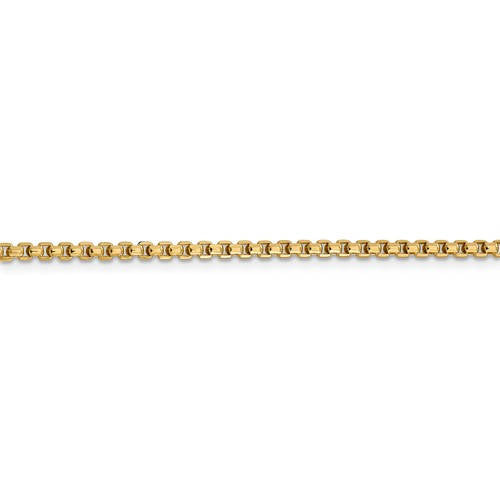 14k yellow gold 2.45mm round box bracelet anklet choker necklace pendant chain lobster clasp