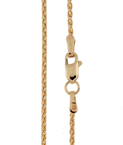 14k yellow gold 1.5mm parisian wheat bracelet anklet choker necklace pendant chain