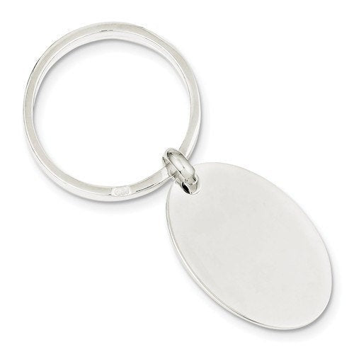 engravable sterling silver oval key holder ring keychain personalized engraved monogram