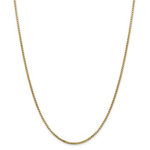 14k yellow gold 1.75mm round box bracelet anklet choker necklace pendant chain lobster clasp