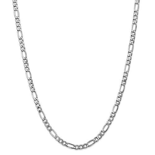 14K White Gold 5.75mm Lightweight Figaro Bracelet Anklet Choker Necklace Pendant Chain