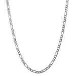 Indlæs billede til gallerivisning 14K White Gold 5.75mm Lightweight Figaro Bracelet Anklet Choker Necklace Pendant Chain
