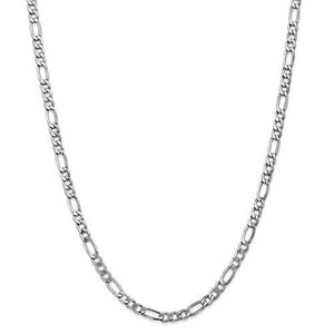 14K White Gold 5.75mm Lightweight Figaro Bracelet Anklet Choker Necklace Pendant Chain