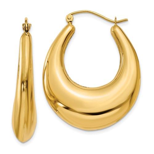14k yellow gold classic fancy hoop earrings 26mm