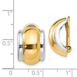 Carregar imagem no visualizador da galeria, 14K Yellow White Gold Two Tone Non Pierced Clip On Earrings
