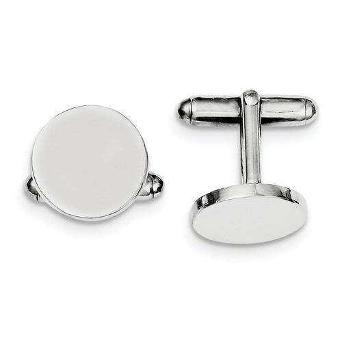 sterling silver round cufflinks cuff links engraved personalized monogram