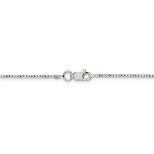 sterling silver 1.25mm rhodium plated box necklace pendant chain with lobster clasp